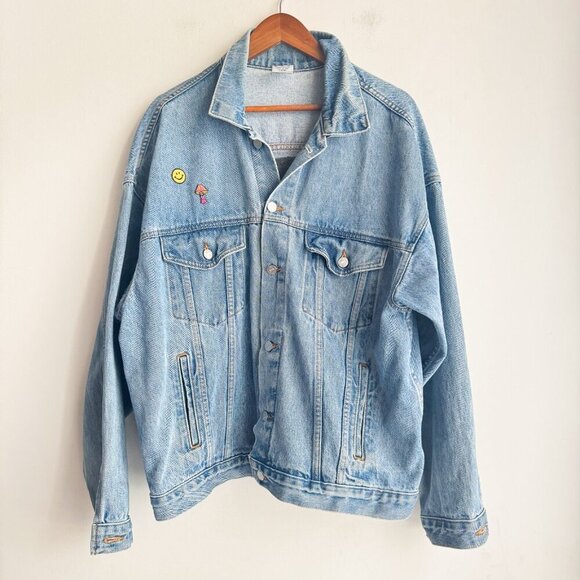 Vintage Wendy's Denim Blue Jean Jacket L - Picture 3 of 5